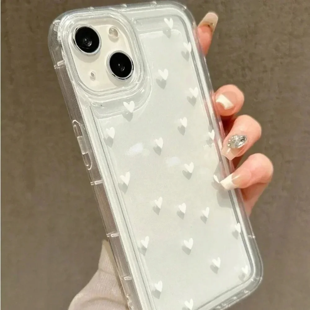 ⚠️Clearance iPhone 15/Pro/Pro Max White Hearts Phone Case SAU - Picture 1 of 4